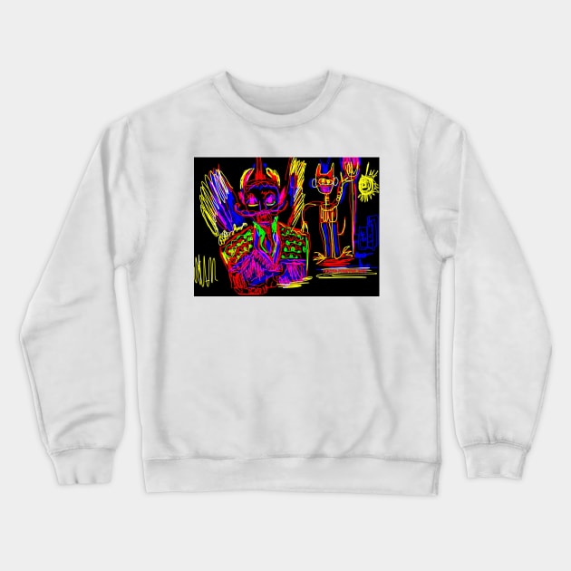 Devil and His Press Secretary Crewneck Sweatshirt by Kater